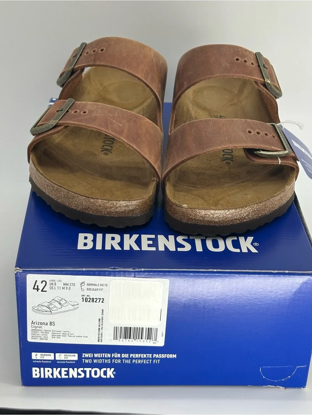 Birkenstock Arizona Cognac Oiled Leather Sandals Men’s 9 Regular Fit EU 42